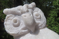 Hand Made White Marble Owl Carving x 1 From Zimbabwe