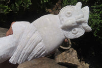 Hand Made White Marble Owl Carving x 1 From Zimbabwe