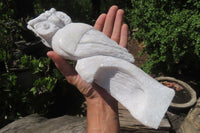 Hand Made White Marble Owl Carving x 1 From Zimbabwe