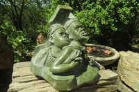 Hand Made Green Verdite African Tribal Couple Sculpture x 1 From Zimbabwe