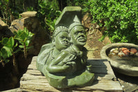 Hand Made Green Verdite African Tribal Couple Sculpture x 1 From Zimbabwe