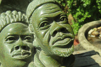 Hand Made Green Verdite African Tribal Couple Sculpture x 1 From Zimbabwe