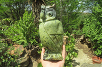 Hand Made Leopard Stone Owl Carving x 1 From Zimbabwe