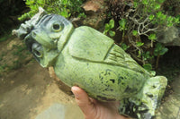 Hand Made Leopard Stone Owl Carving x 1 From Zimbabwe