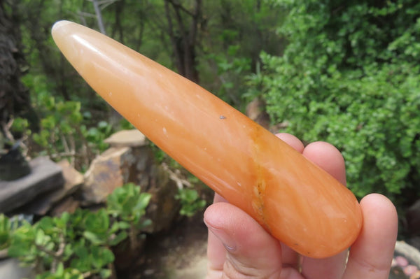 Polished Orange Twist Calcite Massage Wands x 6 From Madagascar