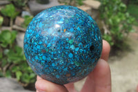 Polished Chrysocolla Conglomerate Spheres x 2 From Congo