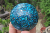 Polished Chrysocolla Conglomerate Spheres x 2 From Congo