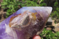 Polished Chevron Amethyst Points x 2 From Madagascar