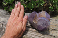 Polished Chevron Amethyst Points x 2 From Madagascar