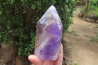 Polished Chevron Amethyst Points x 2 From Madagascar