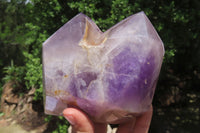 Polished Chevron Amethyst Points x 2 From Madagascar