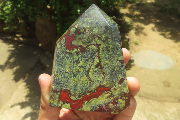 Polished Dragons Blood Stone Points x 4 From South Africa