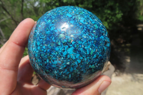 Polished Chrysocolla Conglomerate Sphere x 1 From Congo