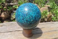 Polished Chrysocolla Conglomerate Sphere x 1 From Congo