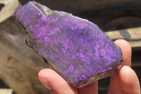 Polished On One Side Metallic Purpurite Specimens x 6 From Namibia