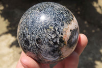 Polished Black Tourmaline Matrix Spheres x 6 From Madagascar