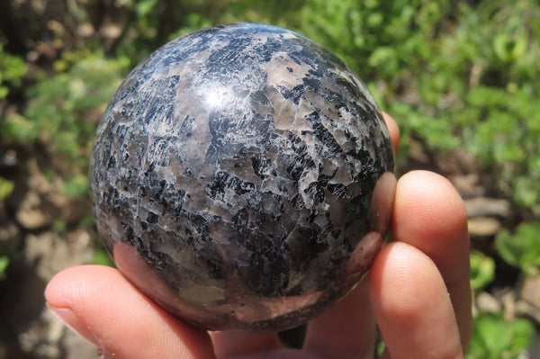 Polished Black Tourmaline Matrix Spheres x 6 From Madagascar