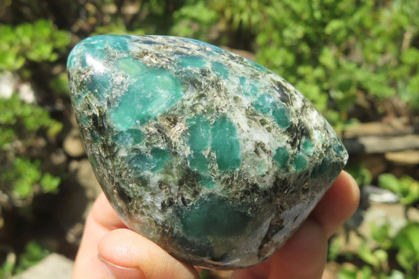 Polished Rare Emerald Mica In Matrix Standing Free Forms x 6 From Mutoko, Zimbabwe