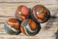 Polished Polychrome Jasper Spheres x 4 From Madagascar