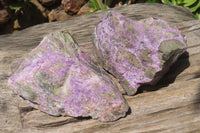 Natural Stichtite Specimens x 2 From Barberton, South Africa