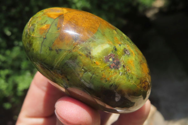 Polished Green Opal Palm Stones x 12 From Madagascar