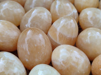 Polished Honey Aragonite Gemstone Eggs - Sold Per Item - From Namibia