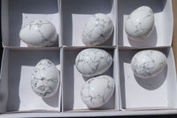 Polished Howlite Gemstone Eggs x 7 From Zimbabwe