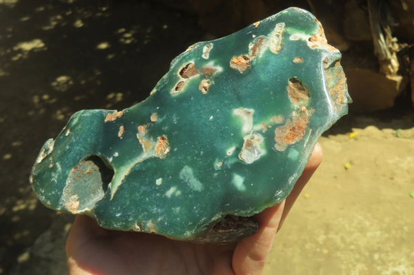 Polished On One Side Emerald Mtorolite Plates x 3 From Mutorashanga, Zimbabwe