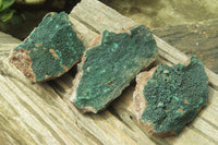 Natural Botryoidal Malachite Specimens x 3 From Tenke Fungurume, Congo