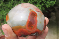 Polished On One Side Polychrome Jasper Nodules x 6 From Mahajanga, Madagascar