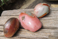 Polished On One Side Polychrome Jasper Nodules x 6 From Mahajanga, Madagascar