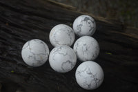 Polished Lightning Strike Howlite Sphere-Balls - Sold Per Item - From Zimbabwe