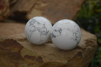 Polished Lightning Strike Howlite Sphere-Balls - Sold Per Item - From Zimbabwe