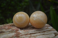 Polished Honey Aragonite Gemstone Sphere-Balls - Sold Per Item - From Ais-Ais Namibia