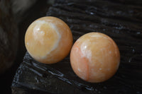 Polished Honey Aragonite Gemstone Sphere-Balls - Sold Per Item - From Ais-Ais Namibia