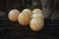 Polished Honey Aragonite Gemstone Sphere-Balls - Sold Per Item - From Ais-Ais Namibia