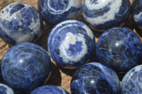 Polished Blue Sodalite Sphere-Balls - Sold Per Item - From Kunene River, Namibia