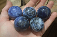 Polished Blue Sodalite Sphere-Balls - Sold Per Item - From Kunene River, Namibia