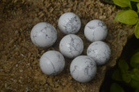 Polished Lightning Strike Magnesite - Howlite Sphere-Balls - Sold Per Item - From Zimbabwe