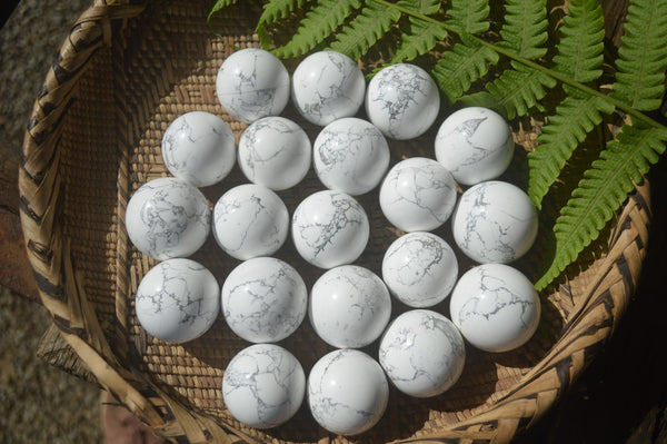 Polished Lightning Strike Magnesite - Howlite Sphere-Balls - Sold Per Item - From Zimbabwe