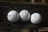 Polished Lightning Strike Magnesite - Howlite Sphere-Balls - Sold Per Item - From Zimbabwe