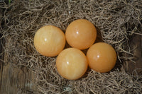 Polished Small Honey Aragonite Gemstone Sphere-Balls - Sold Per Item - From Ais-Ais Namibia