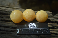 Polished Small Honey Aragonite Gemstone Sphere-Balls - Sold Per Item - From Ais-Ais Namibia