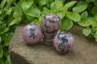 Polished Medium Rhodonite Sphere-Balls - Sold Per Item - From Madagascar