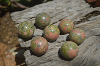 Polished Small Unakite Sphere-Balls - Sold Per Item - From Messina, South Africa