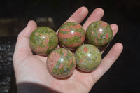 Polished Small Unakite Sphere-Balls - Sold Per Item - From Messina, South Africa