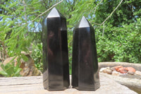 Polished Black Basalt Points x 6 From Antsirabe, Madagascar