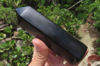 Polished Black Basalt Points x 6 From Antsirabe, Madagascar