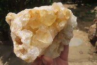 Natural Limonite Quartz Clusters x 3 From Zambia