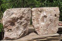 Polished Chocolate Swirl Aragonite Bookends x 2 From Namibia